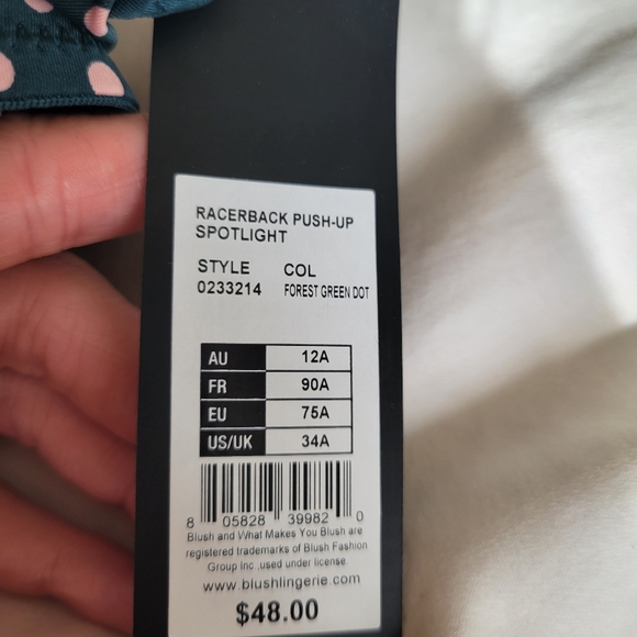 Blush Lingerie Racerback Push-up Bra in Forest Green - Picture 5 of 5